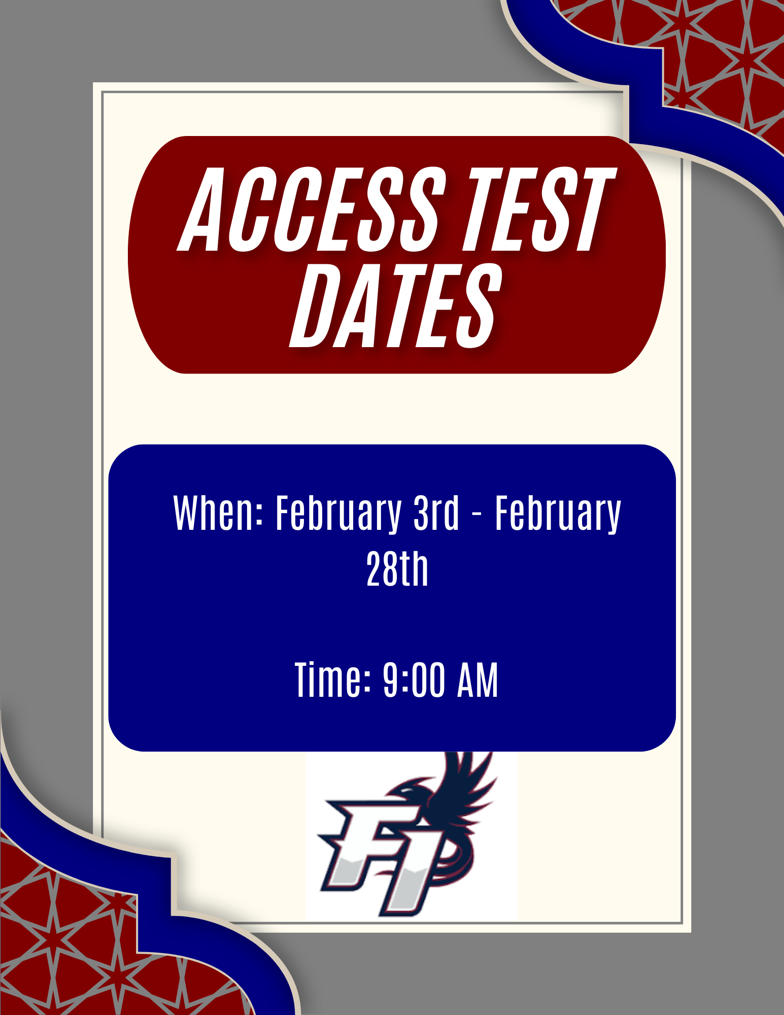 ACCESS Test Dates Graphic